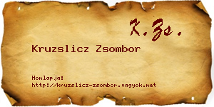 Kruzslicz Zsombor névjegykártya