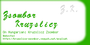 zsombor kruzslicz business card